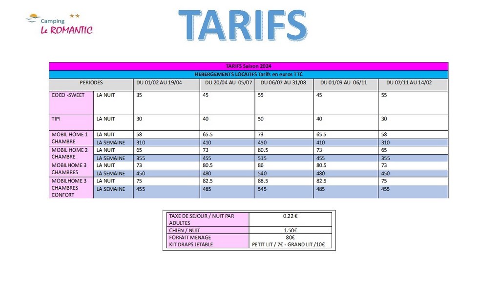 Tarif location